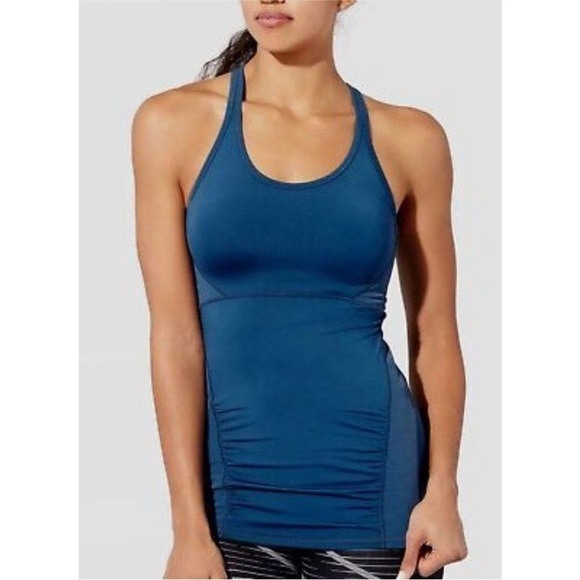 Athleta Blue Racerback Tank Large Stealth Sculptek - Picture 1 of 12